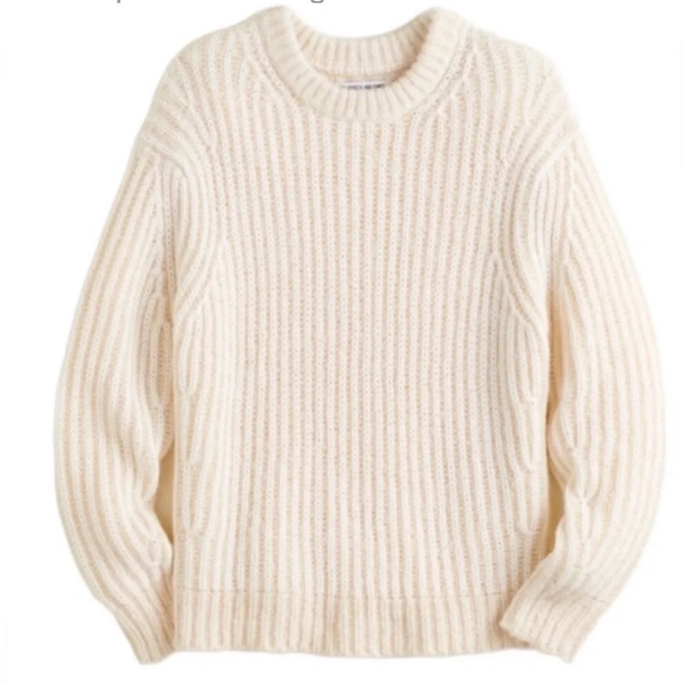 Elizabeth and James Cream Fisherman’s Rib Sweater SIze XXL - Picture 3 of 13